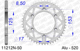 Corona AFAM 11212N-50 in all. passo 520 HM-HONDA CRE F 450 R ENDURO 2004  -2008